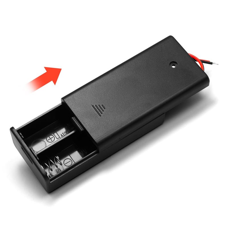 LampVPath 5Pcs 2 AA Battery Holder with Switch, 2X 1.5V AA Battery Holder Case with Wire Leads and ON/Off Switch(5 Pack) - Image 4